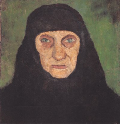Head of an Old Woman with Black Headscarf by Paula Modersohn Becker